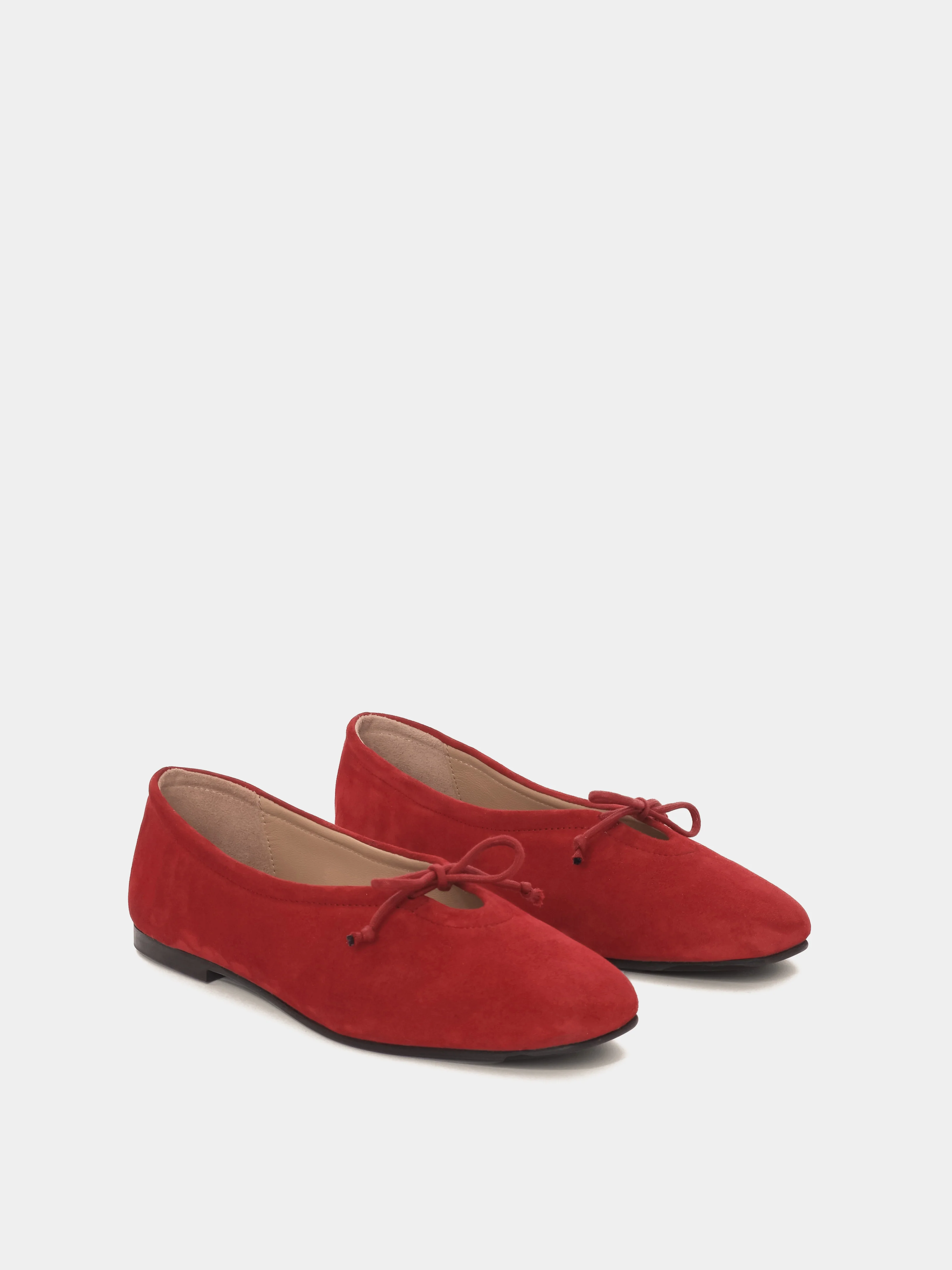 Prato Cherry Suede Ballerina - Image 3