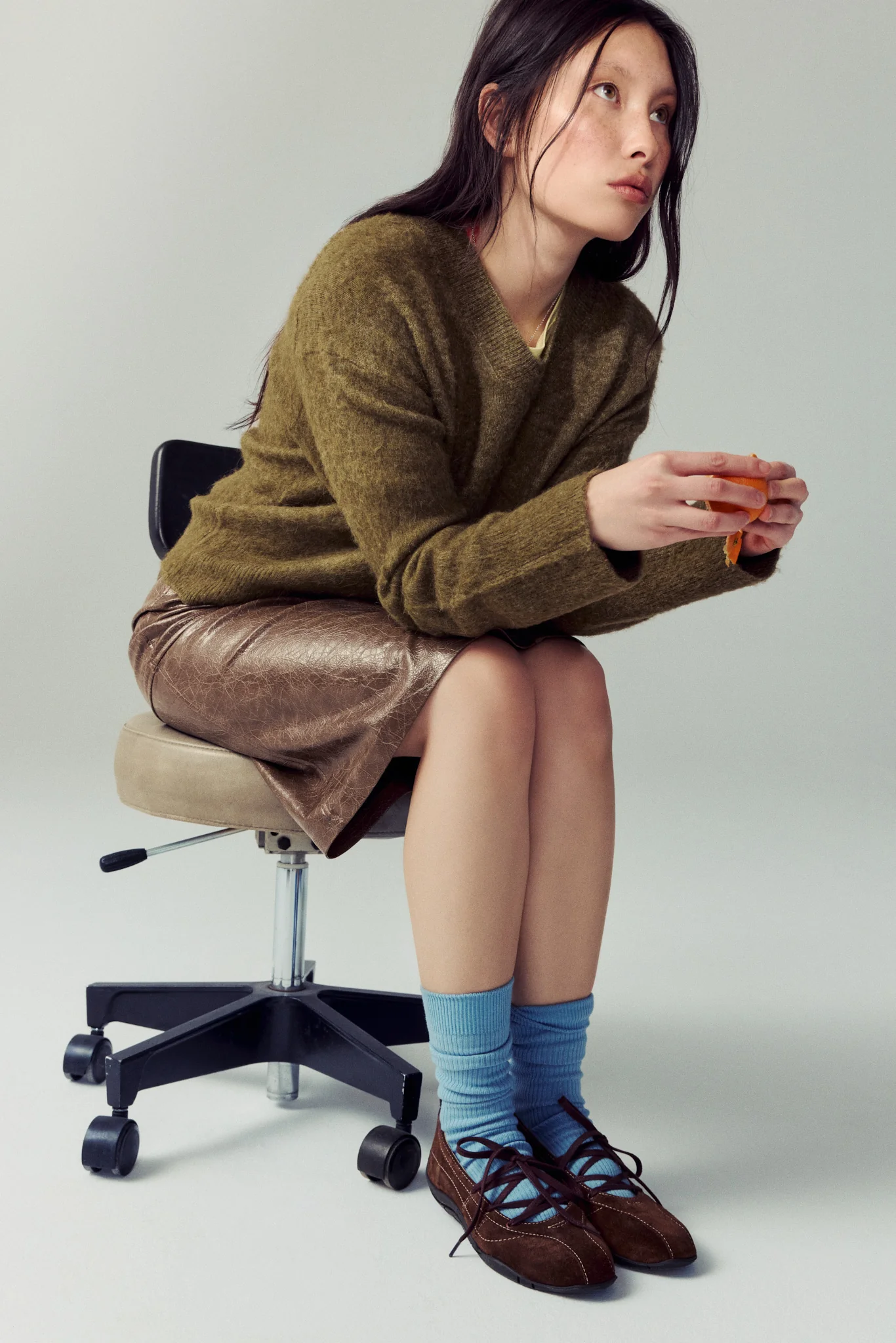 Zava Brown Suede Ballerina - Image 4